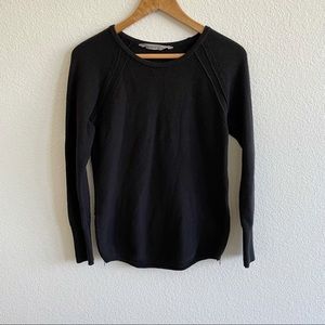 Athleta Varsity Side Zip Crewneck Sweater Medium
